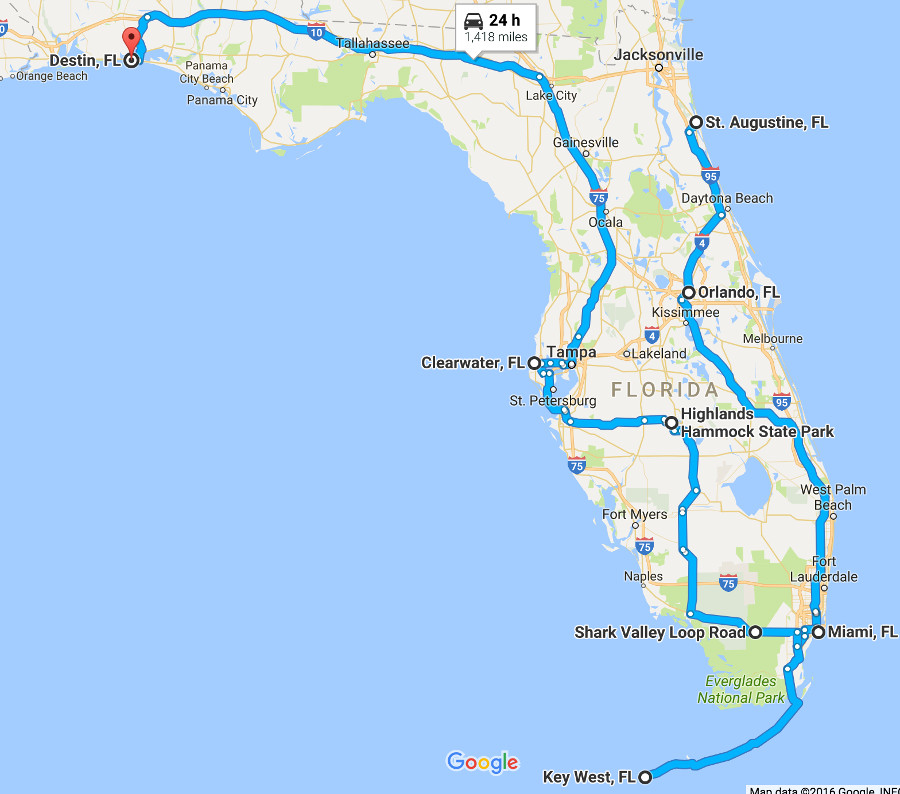 road trip from florida